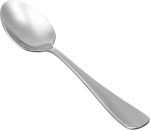 Basic stainless steel spoon with rounded rim.