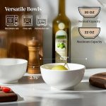 22 oz white ceramic bowl set (4 pieces) - Image 2